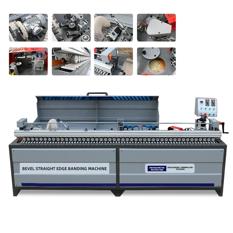 Fully Automatic High Speed Edge Banding Machine for Bevel and Straight Edge with Corner Rounding for Cabinet Door