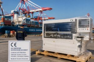 CE certified woodworking machinery ready for customs clearance at Qingdao port