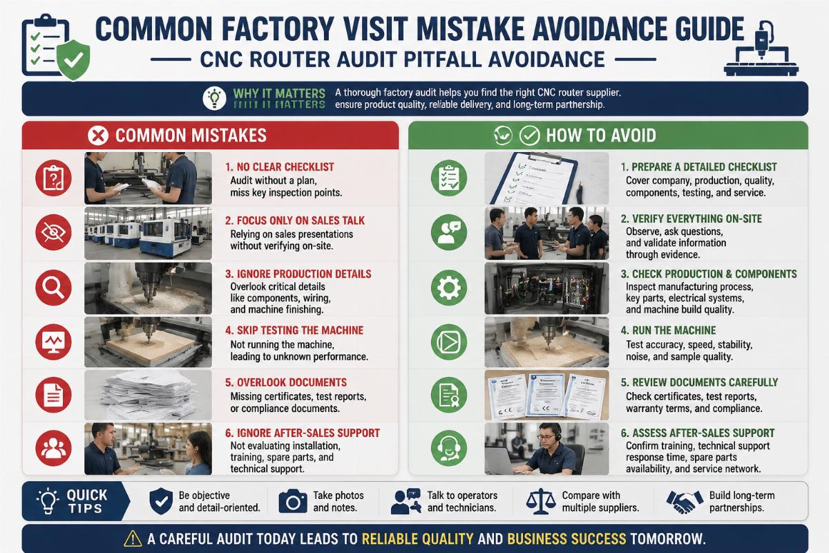 CNC router audit pitfall avoidance Common factory visit mistake avoidance guide