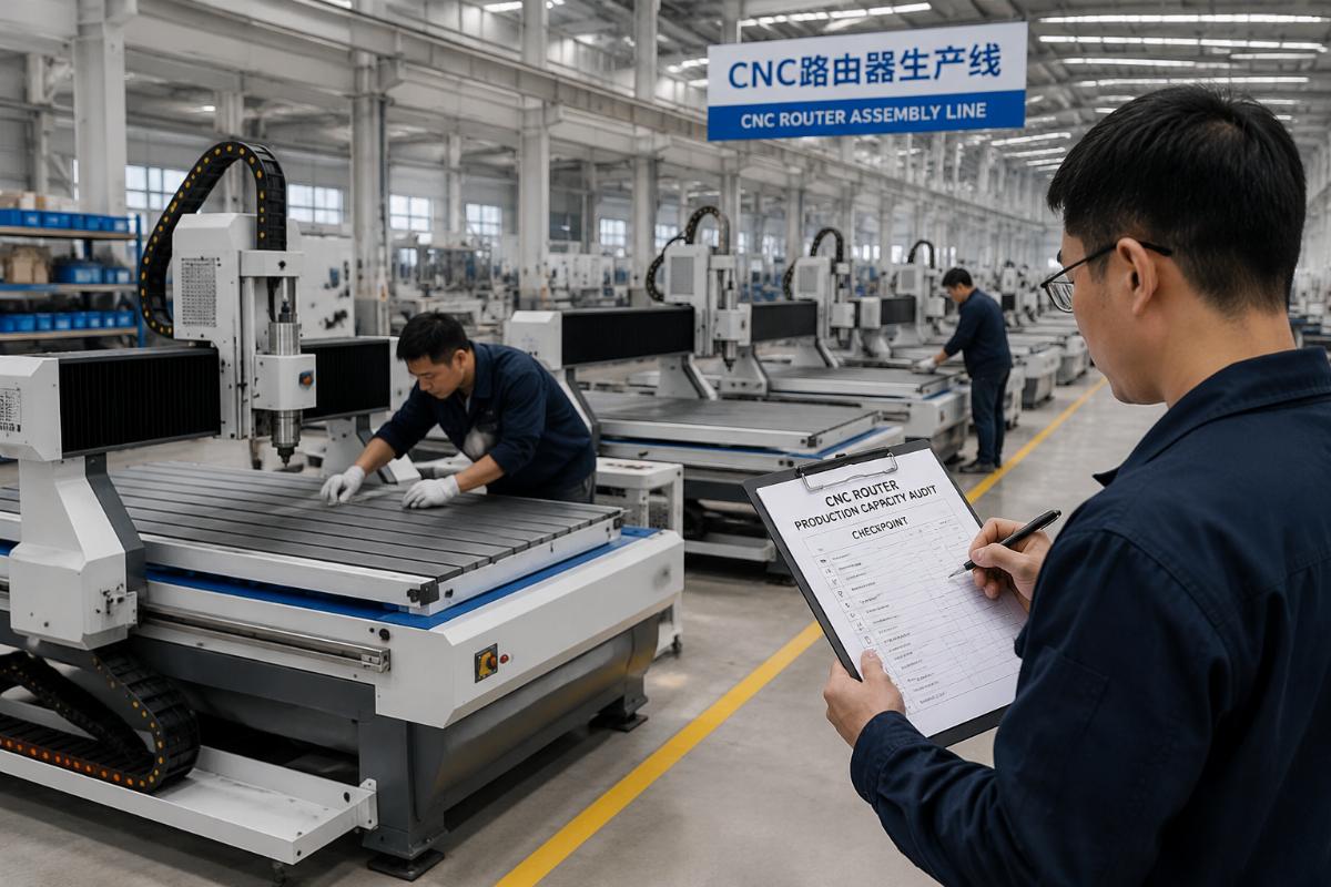 CNC router production capacity audit checkpoint Dedicated CNC router assembly line in Chinese manufacturing facility