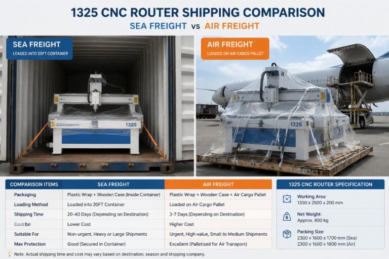 How to Pick Sea/Air Freight for CNC Routers from China: Cost & Time Guide
