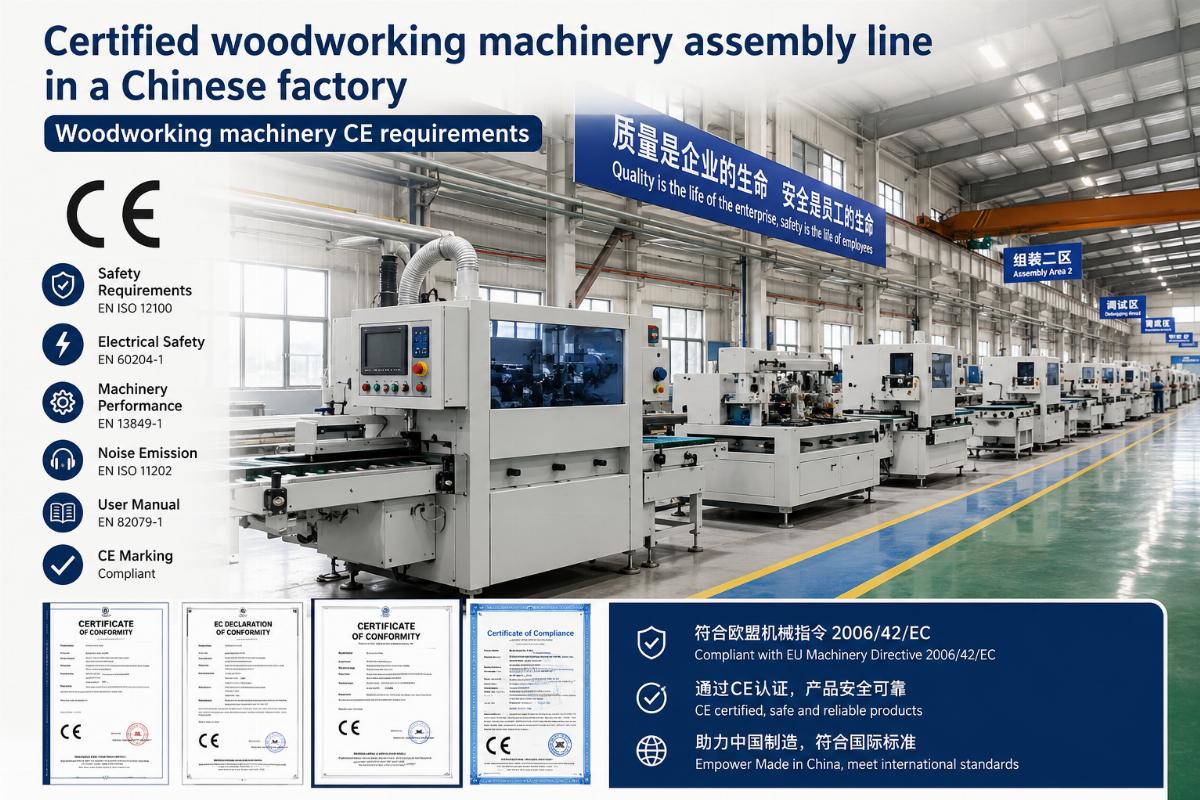 woodworking machinery CE requirements Certified woodworking machinery assembly line in a Chinese factory